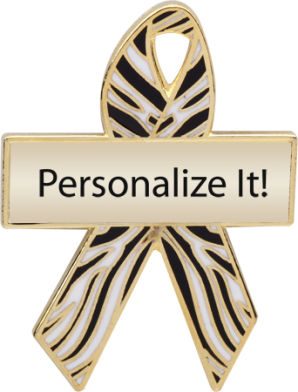 zebra custom awareness ribbons, custom awareness ribbons