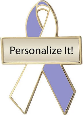 lavender and white custom awareness ribbons, custom awareness ribbons, custom awareness ribbons