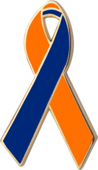 Orange And Blue Awareness Ribbons Personalized Awareness Pins No Minimums Personalized Cause