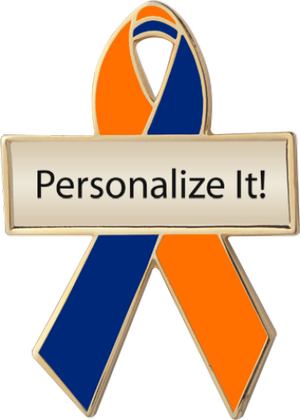 Orange and blue ribbon