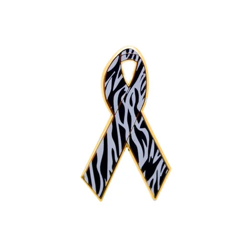 Zebra Rare Diseases Awareness Ribbon Pins Lapel Ribbons