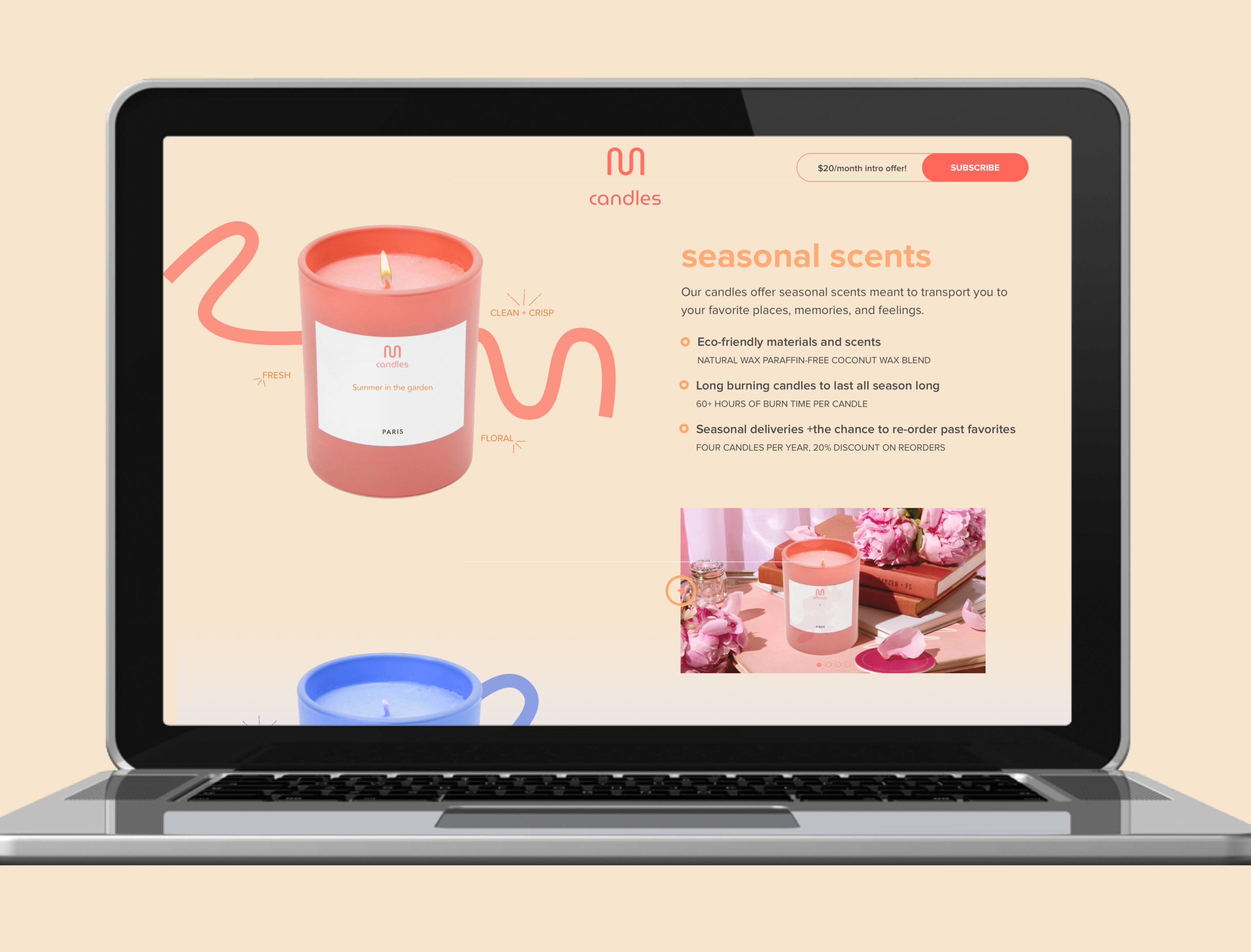 For this challenge, I designed a landing page for a seasonal candle subscription. I focused on highlighting the product and its unique selling propositions. As the user views the page, the candle details alongside the image will “pop” on the screen.…