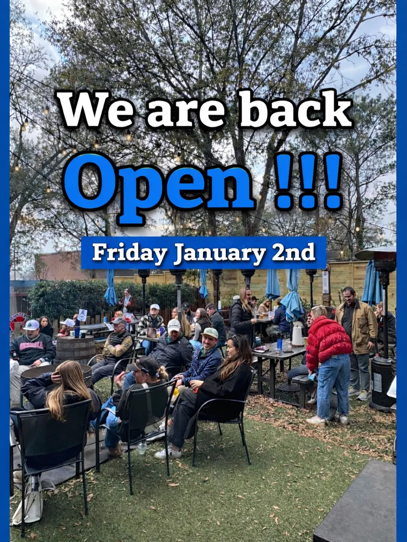 Bluetop is back Open Friday Jan 2nd!! We sure have missed ya so swing on by!