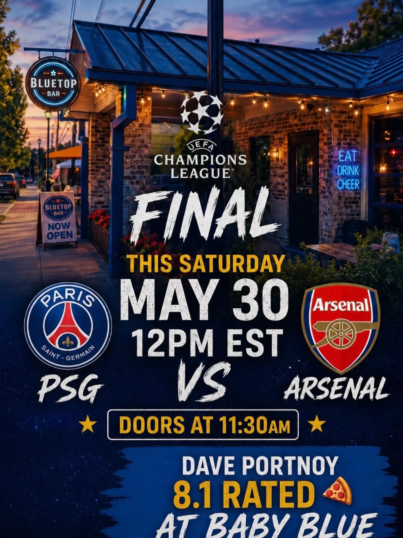 This Saturday, we have got a great match on at noon! No better place to be in Chamblee than Bluetop on a Saturday! Yall come on out 🤟