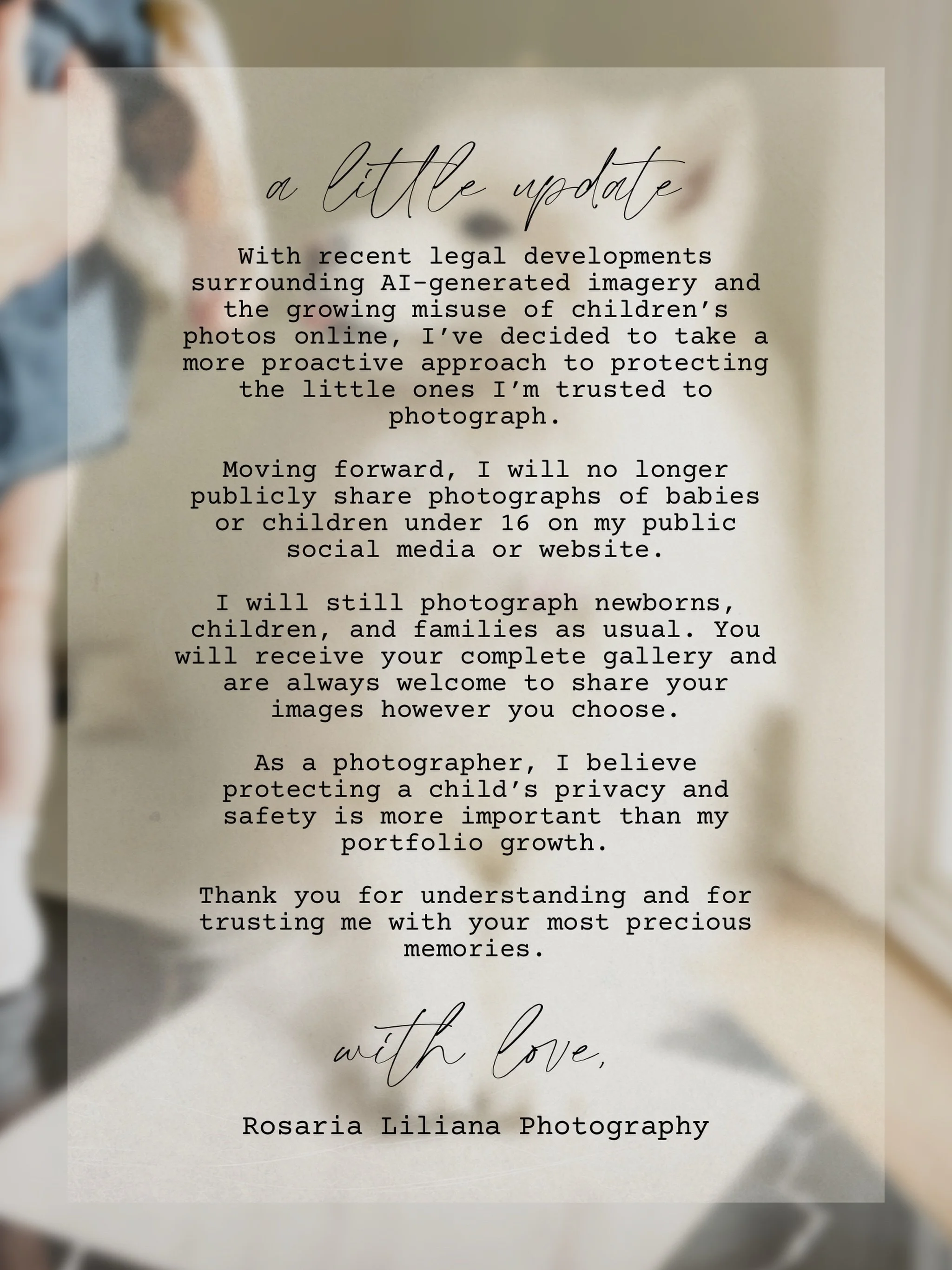 With public accounts, we never truly know who is viewing, saving, or sharing the images we post. As photographers, we have to be mindful of what we put online when it comes to children.