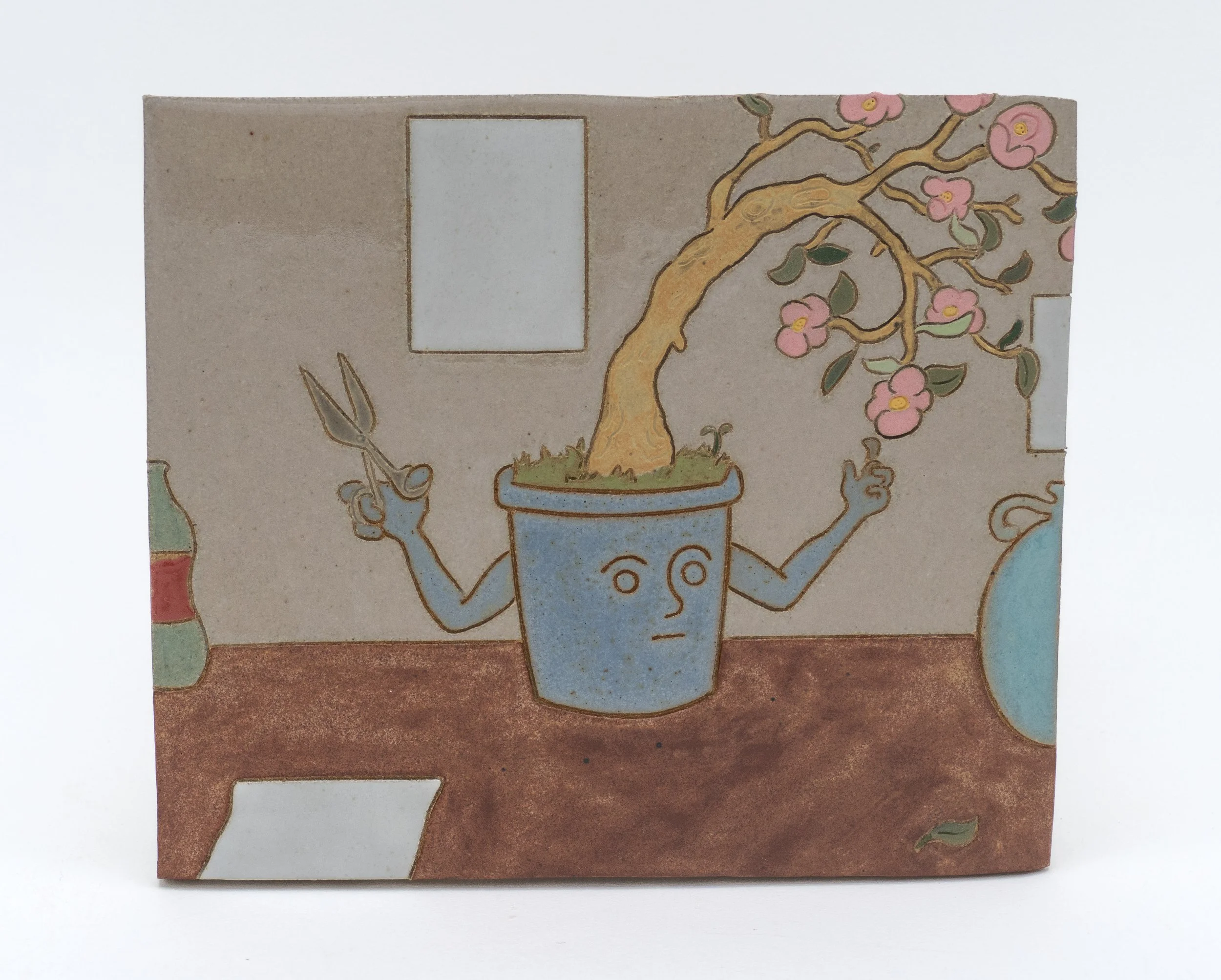 Self Pruning, 2025, Glazed ceramic, 6.75 x 7.75 inches.jpg