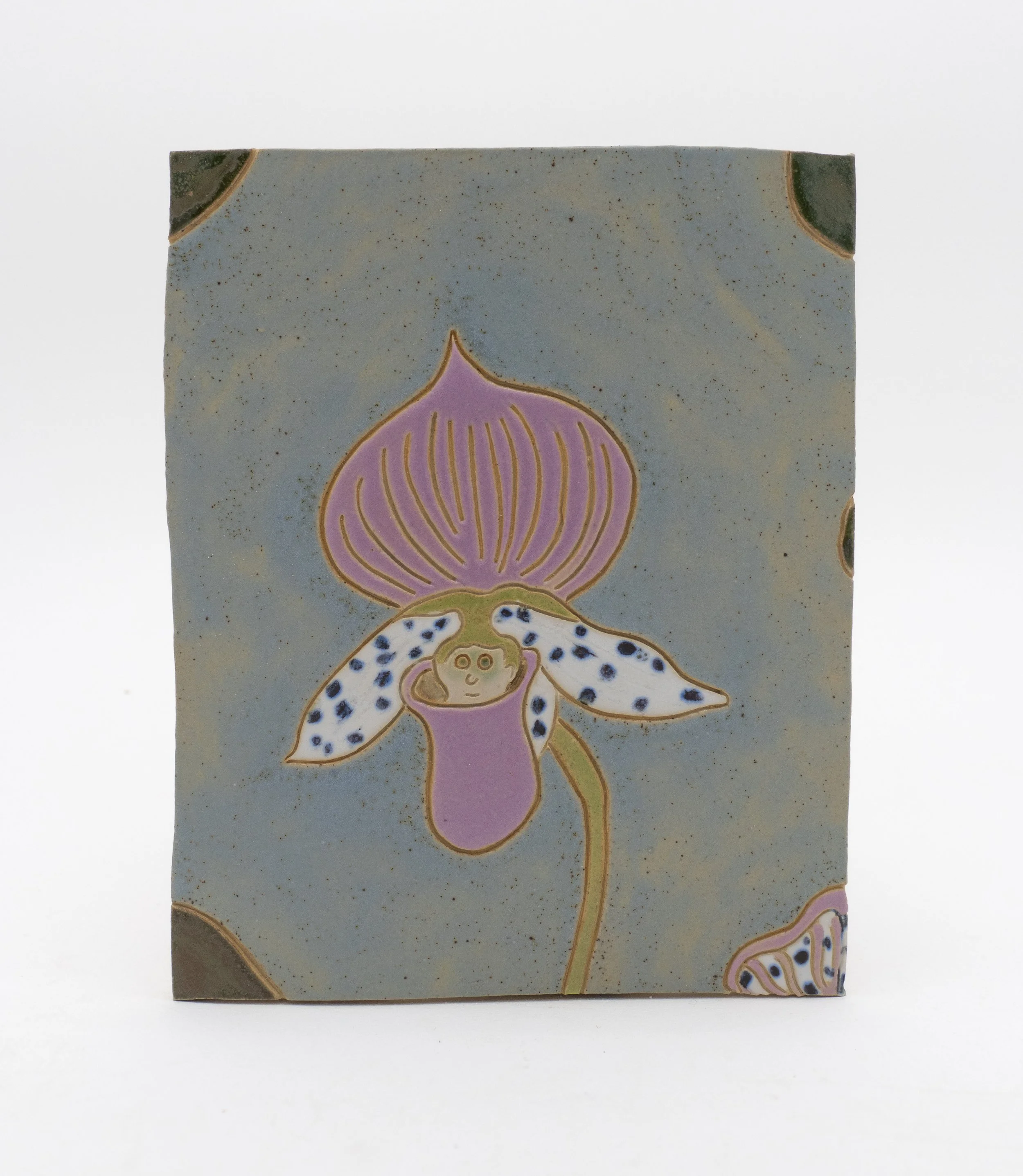 Orchid, 2025, Glazed ceramic, 7.25 x 5.75 inches.jpg