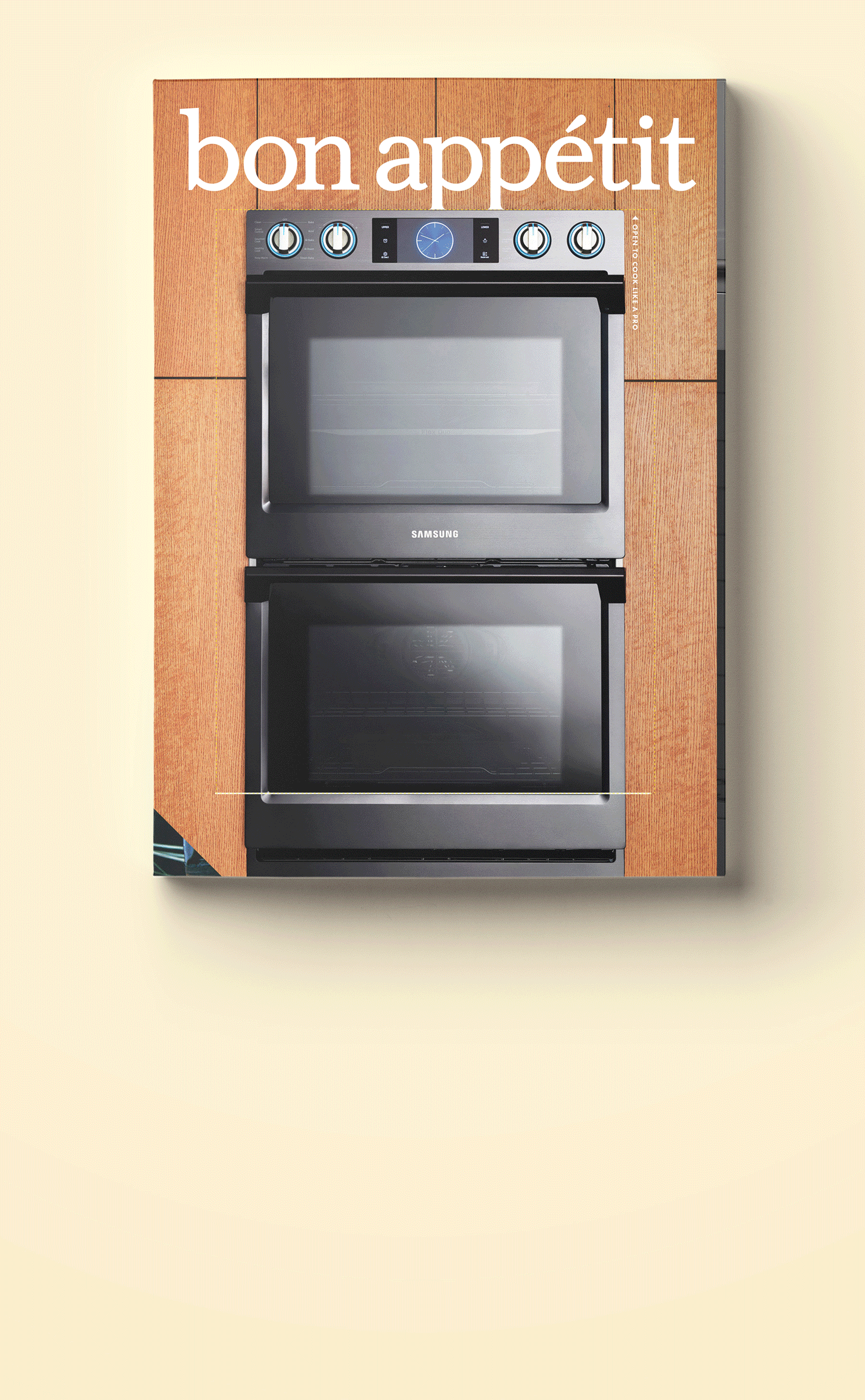  July 2017's high impact unit off the cover. Oven's peel down displayed Samsung's newest oven features.&nbsp; 