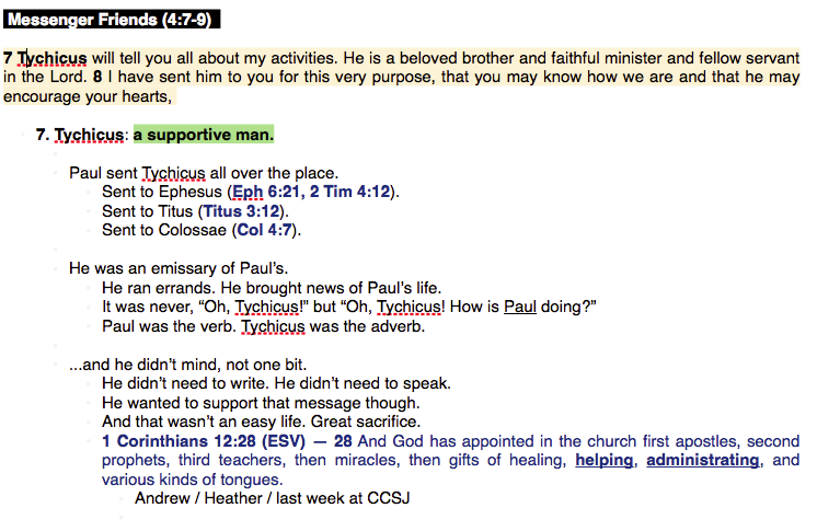 This is from a teaching on Colossians 4. This portion is from verse 7-9.