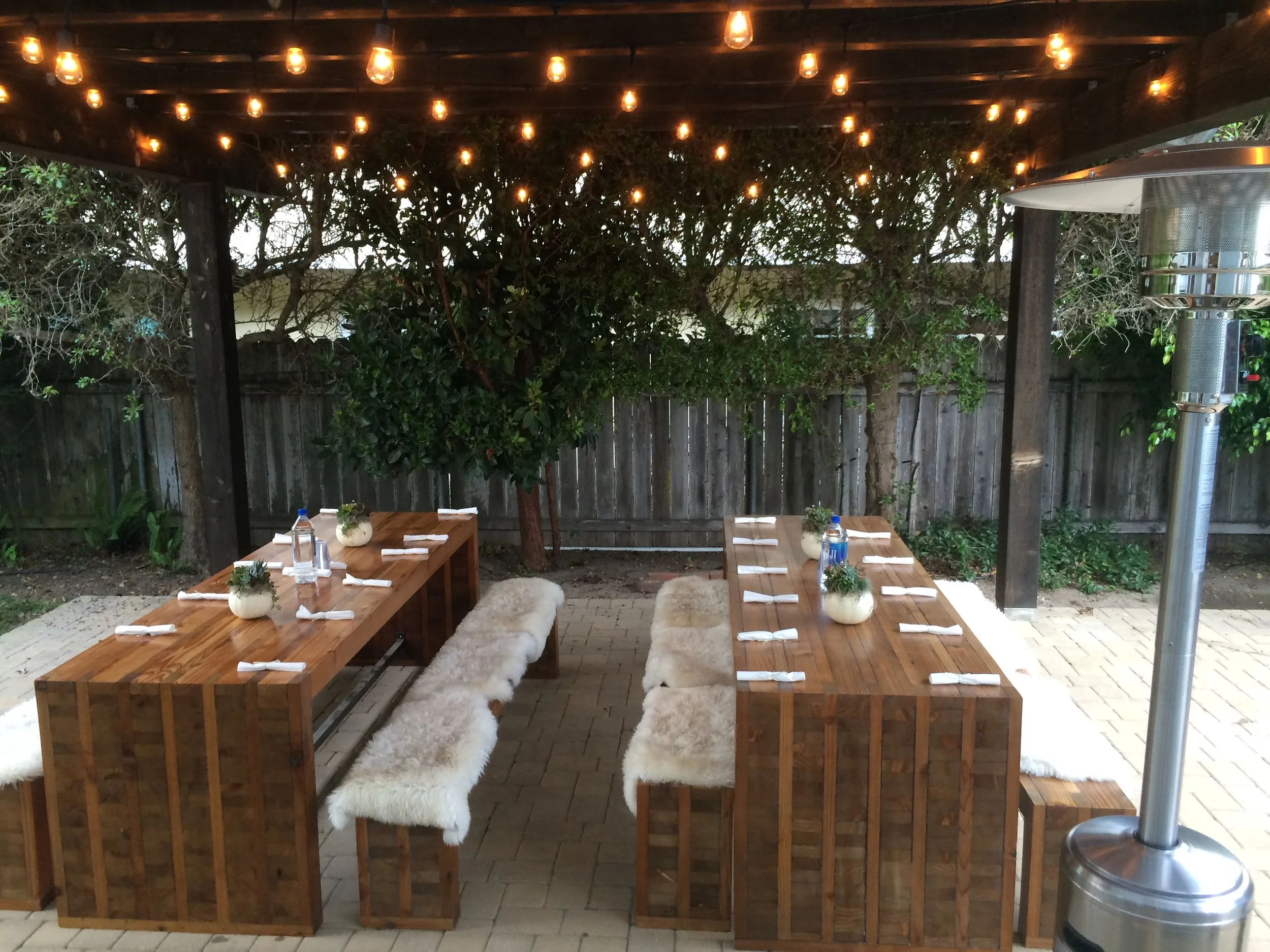 Tables by Daniel Kuttner. Succulents by Garden Street Company.