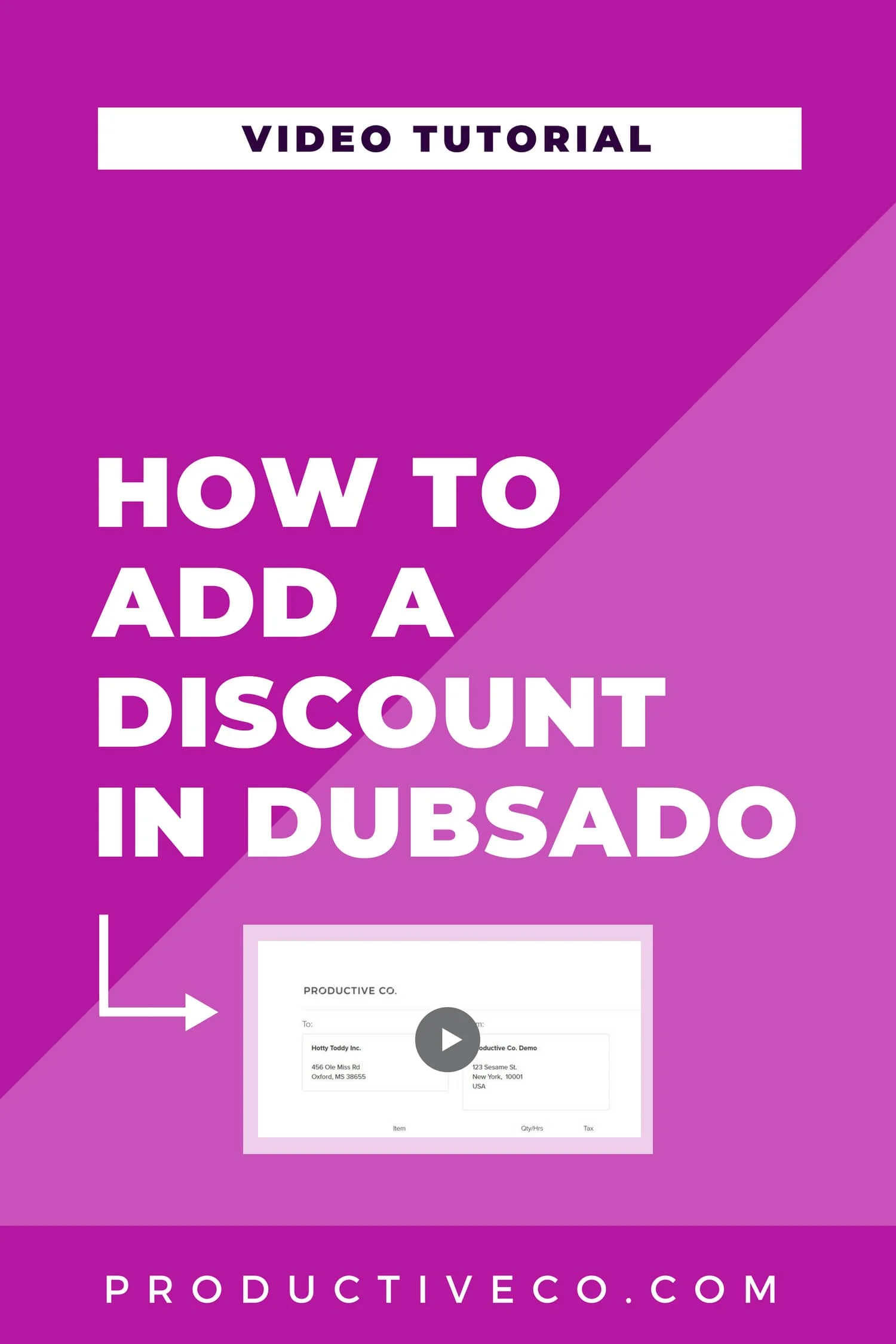 How to add a discount in Dubsado in two different ways. Add a discount to your invoices and get a coupon code for Dubsado to use on yourself!