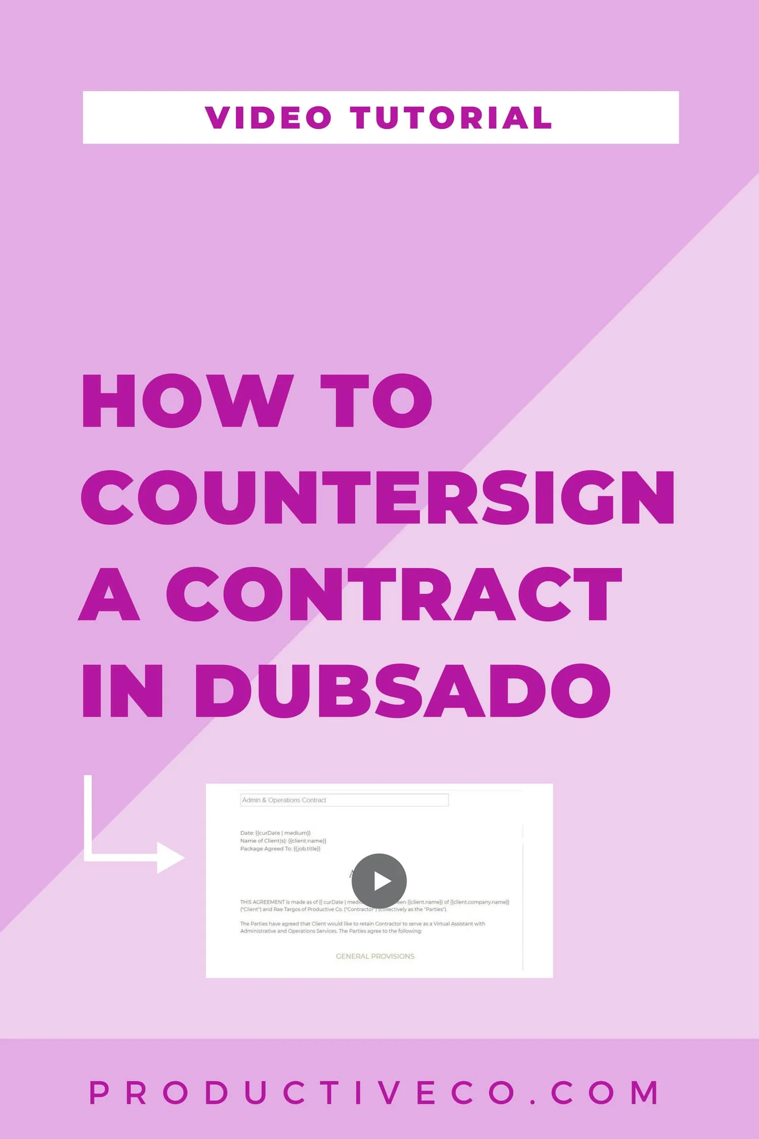 How to countersign a contract in Dubsado in 15 seconds or less.