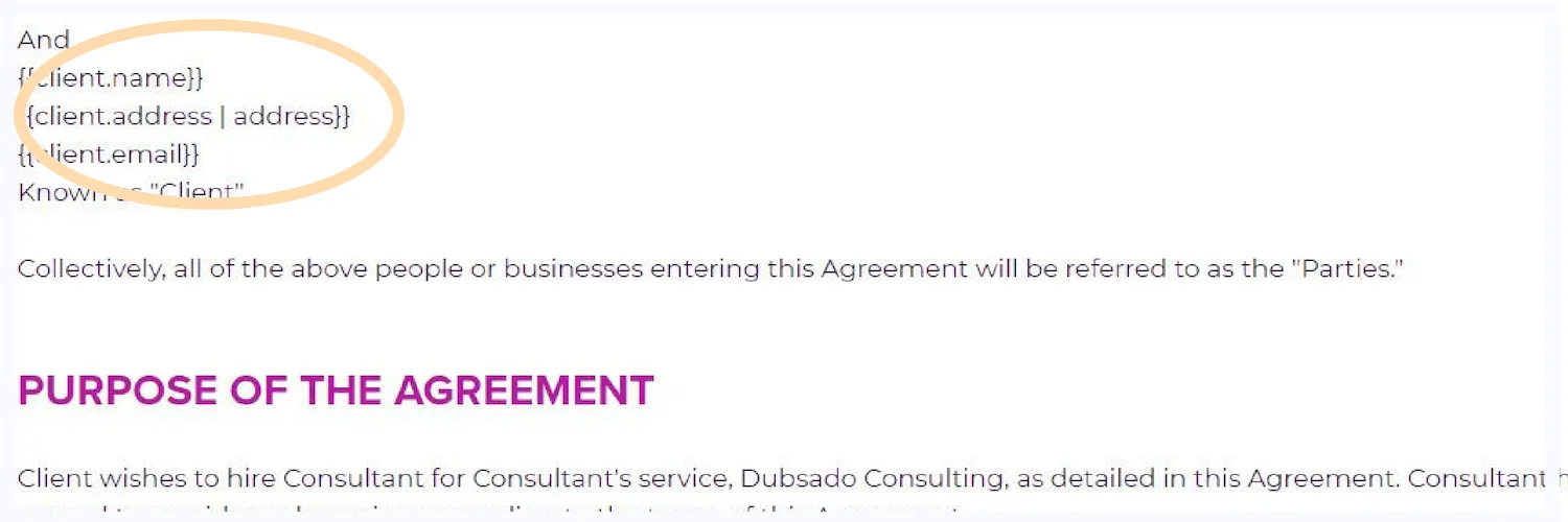Smart field code in Dubsado.