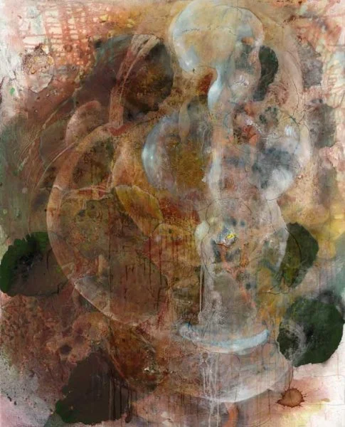 Figure with Green Spots