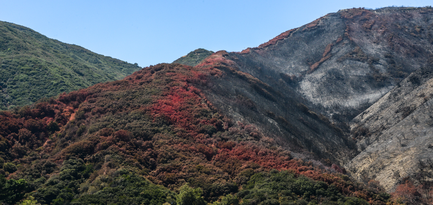 Fire retardant near Cajon Pass, California © Robert Welkie 2016