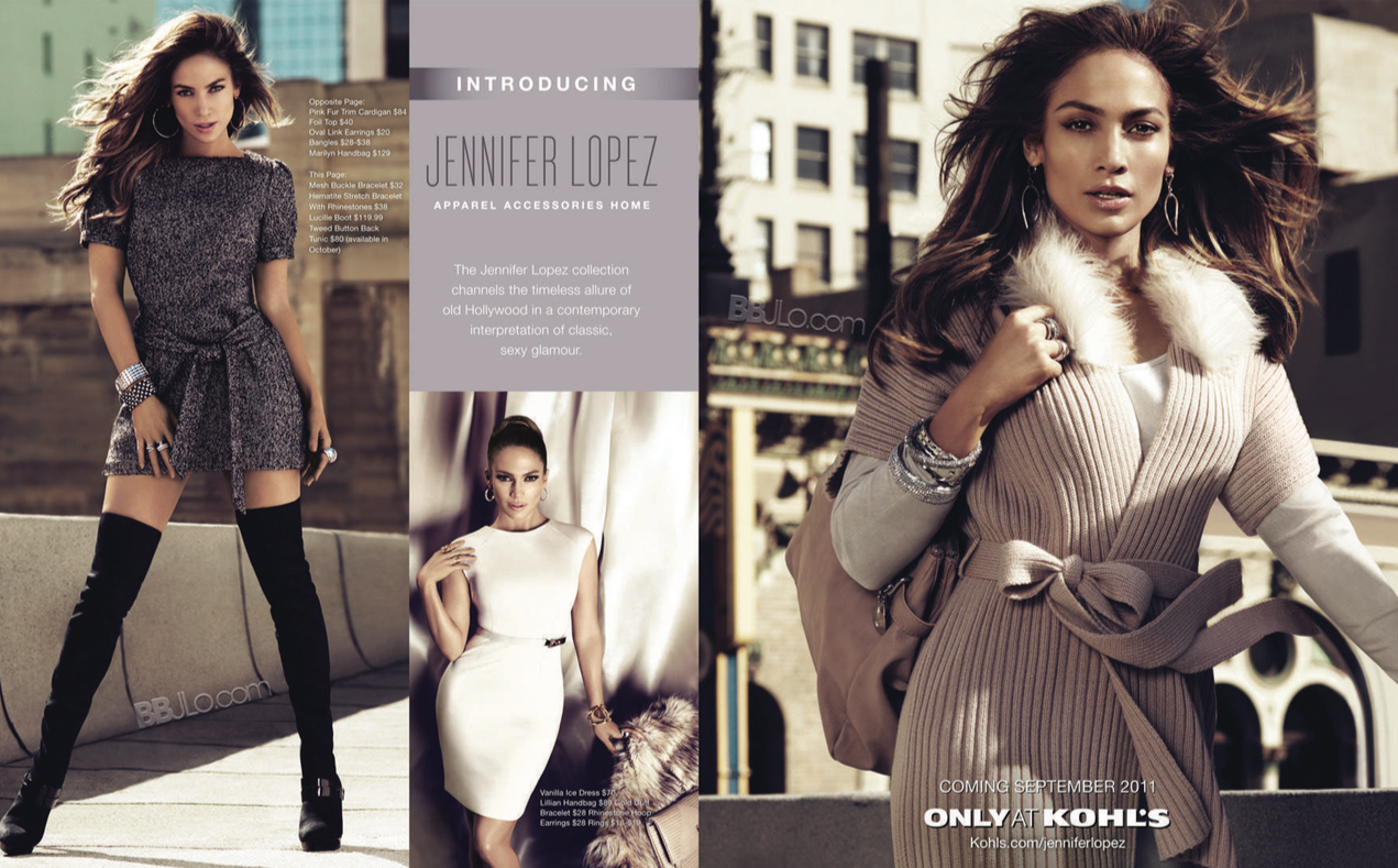 Jennifer Lopez Collection Campaign Launch. Pieces designed by Lacie Thorne.