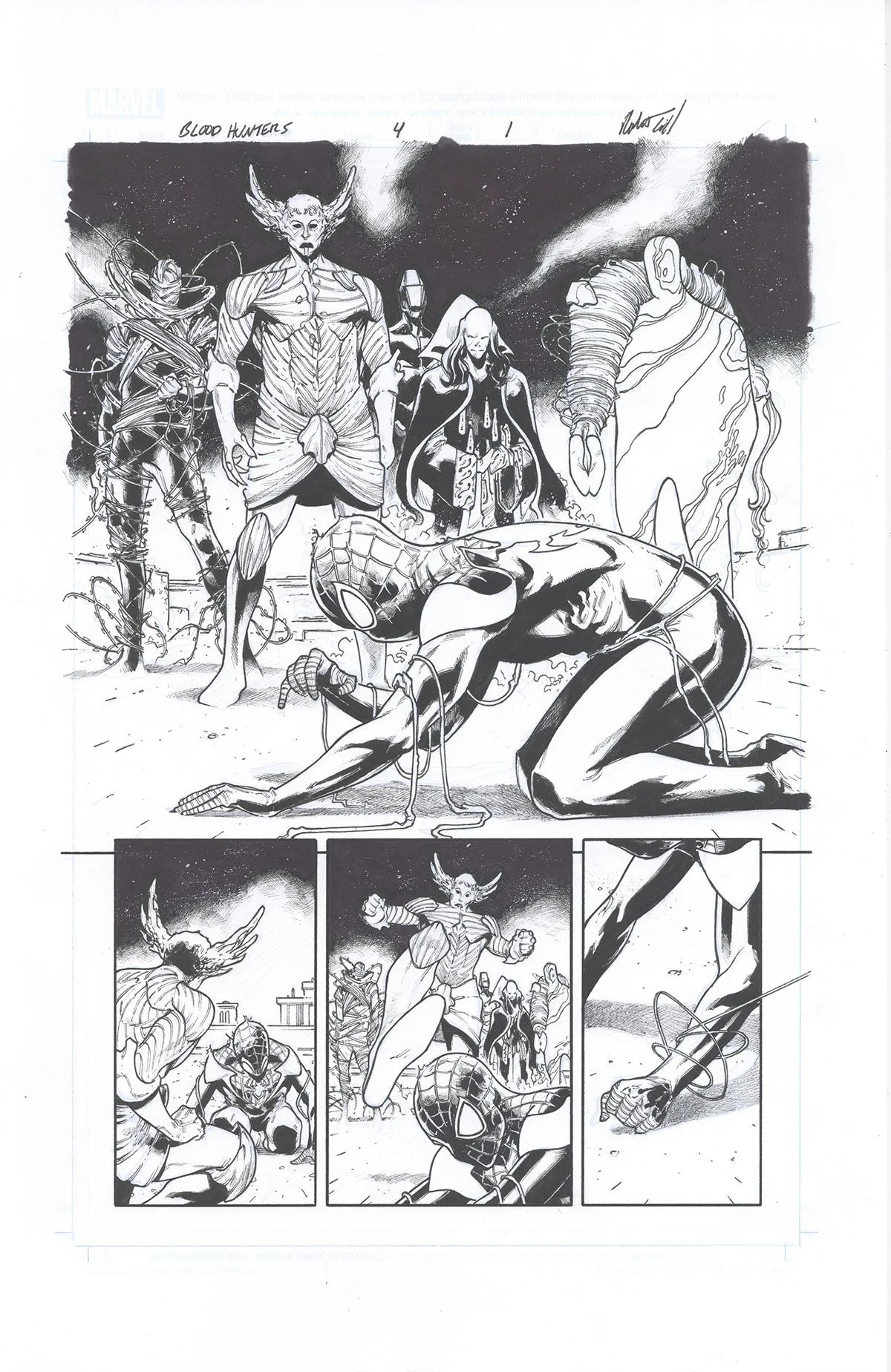 BLOOD HUNTERS #4, PAGE 1 Comic Art