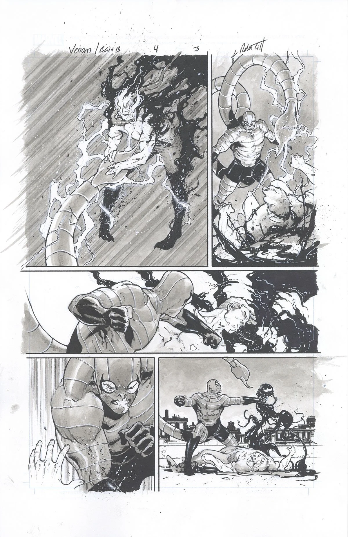 VENOM: BLACK, WHITE AND BLOOD ISSUE 4, PAGE 3 Comic Art