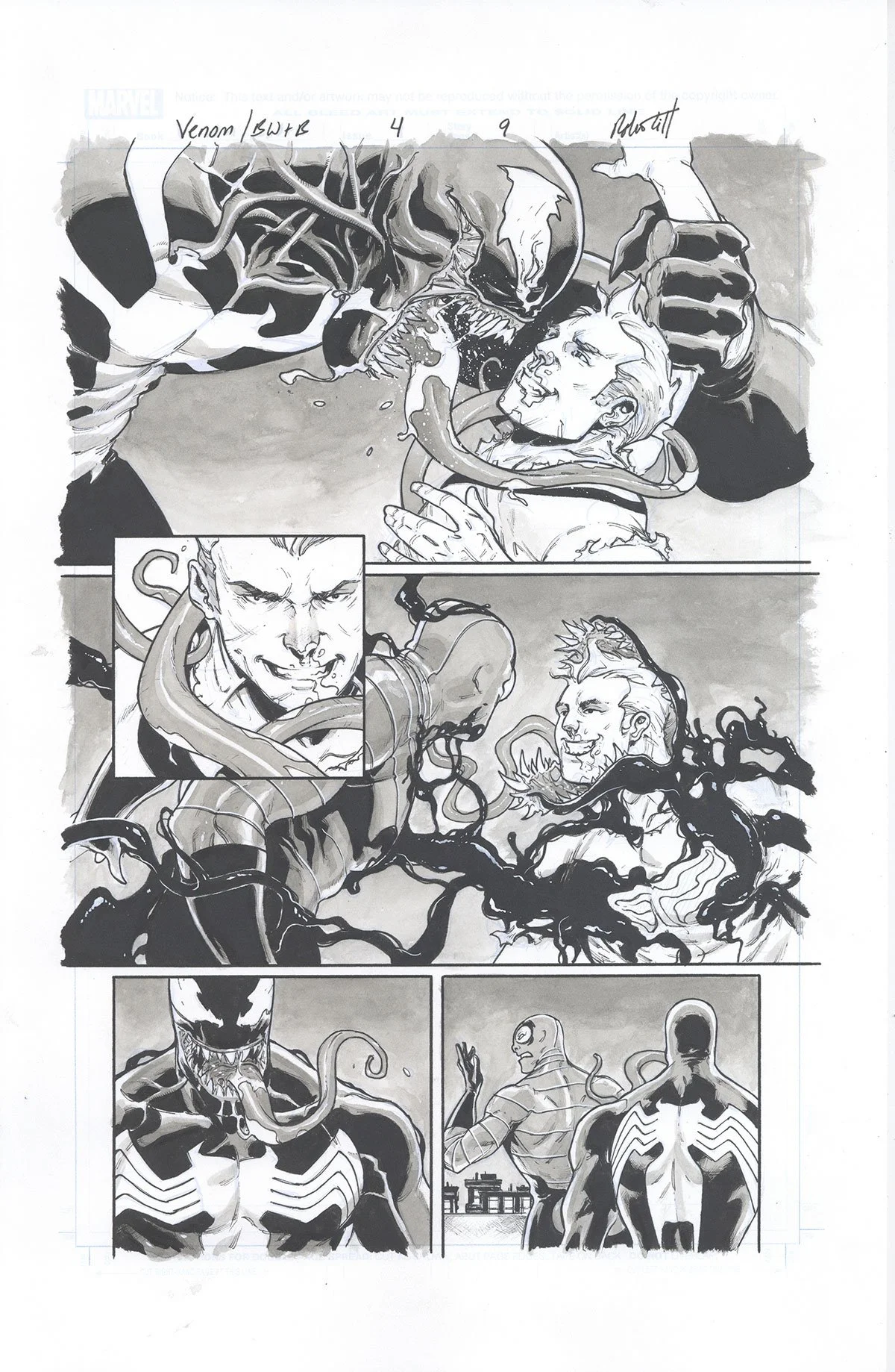 VENOM: BLACK, WHITE AND BLOOD ISSUE 4, PAGE 9 Comic Art