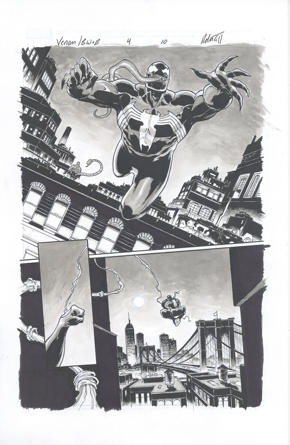VENOM: BLACK, WHITE AND BLOOD ISSUE 4, PAGE 10 Comic Art