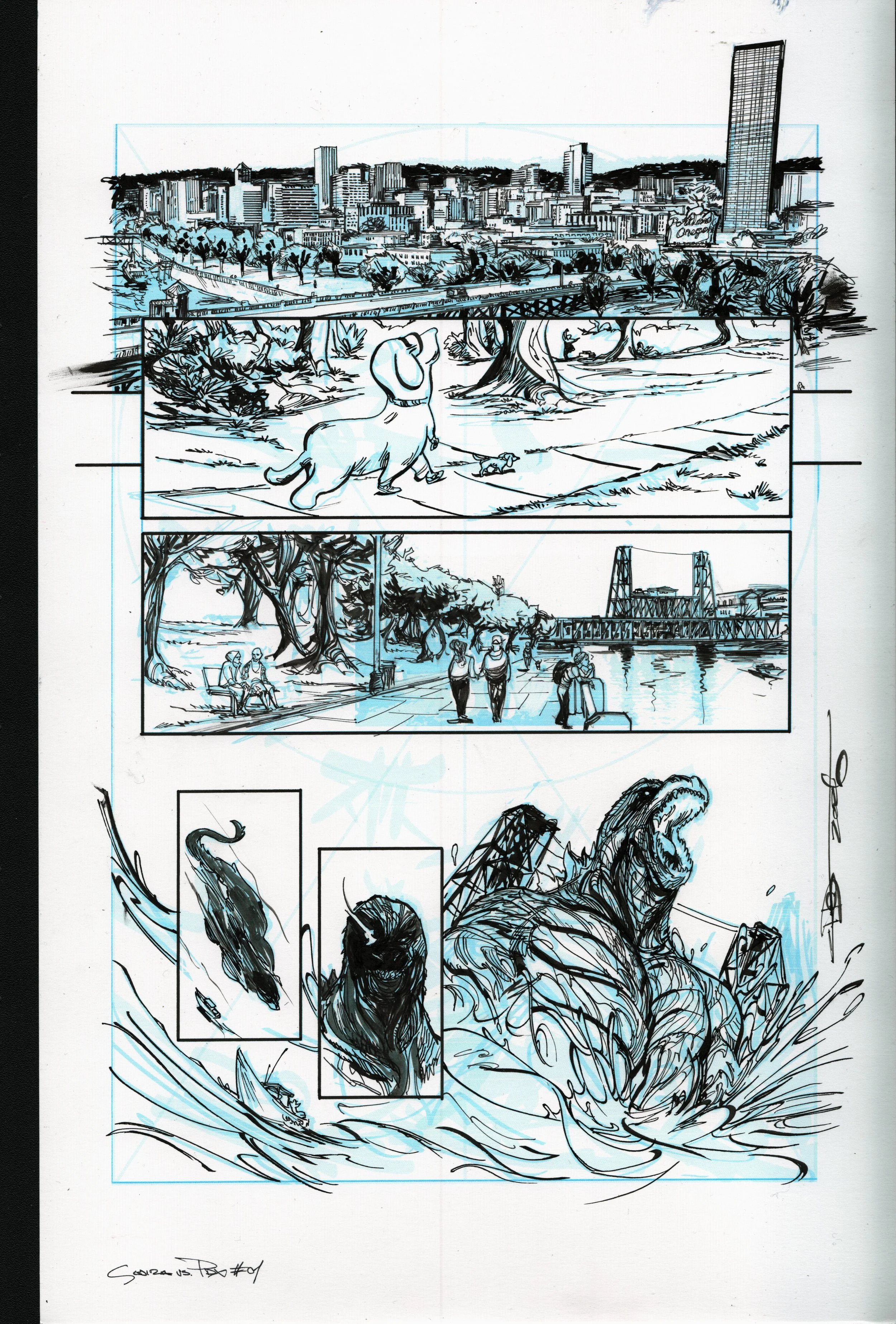 Godzilla vs America: Portland page 1