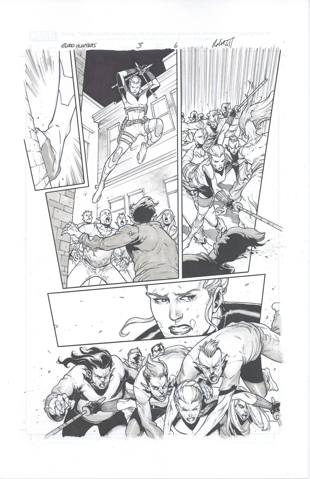 BLOOD HUNTERS #3, PAGE 6 Comic Art