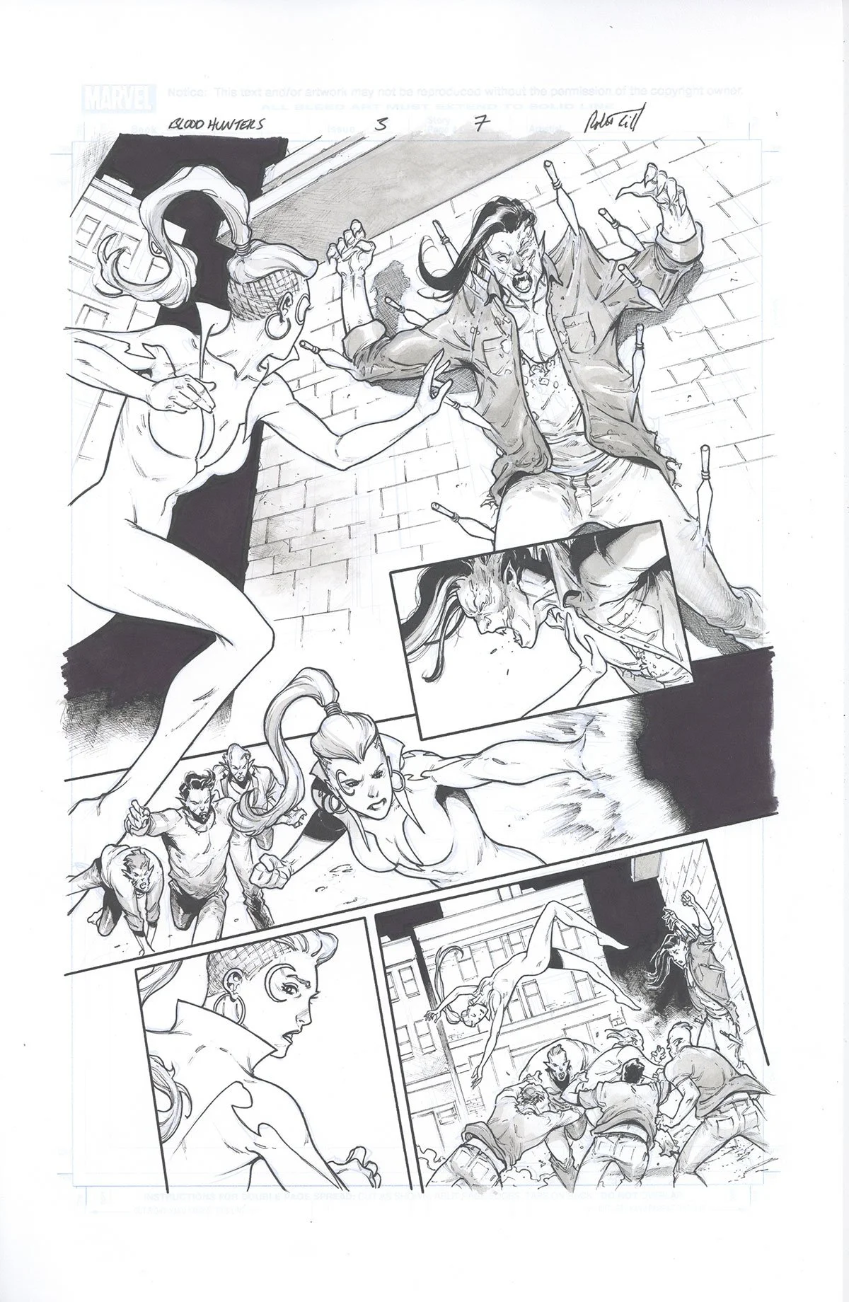 BLOOD HUNTERS #3, PAGE 7 Comic Art