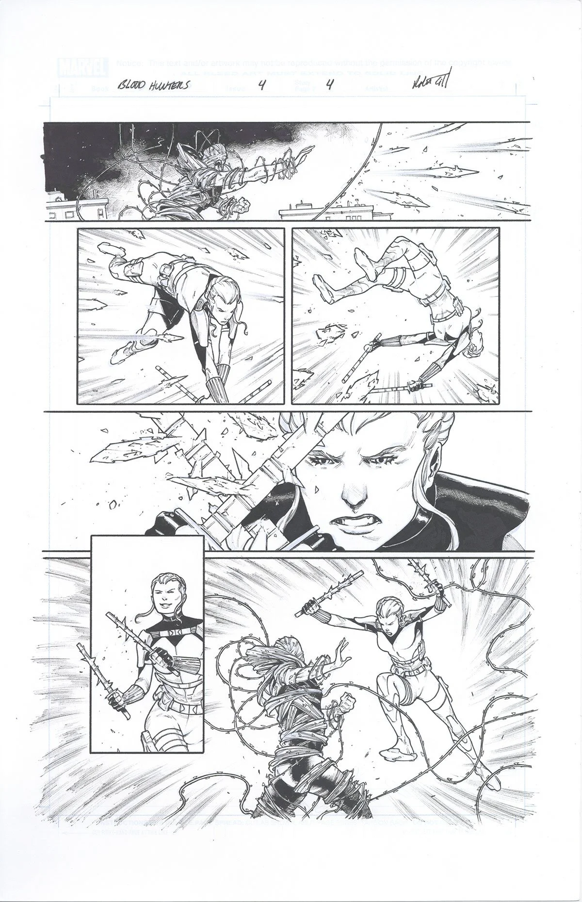 BLOOD HUNTERS #4, PAGE 4 Comic Art