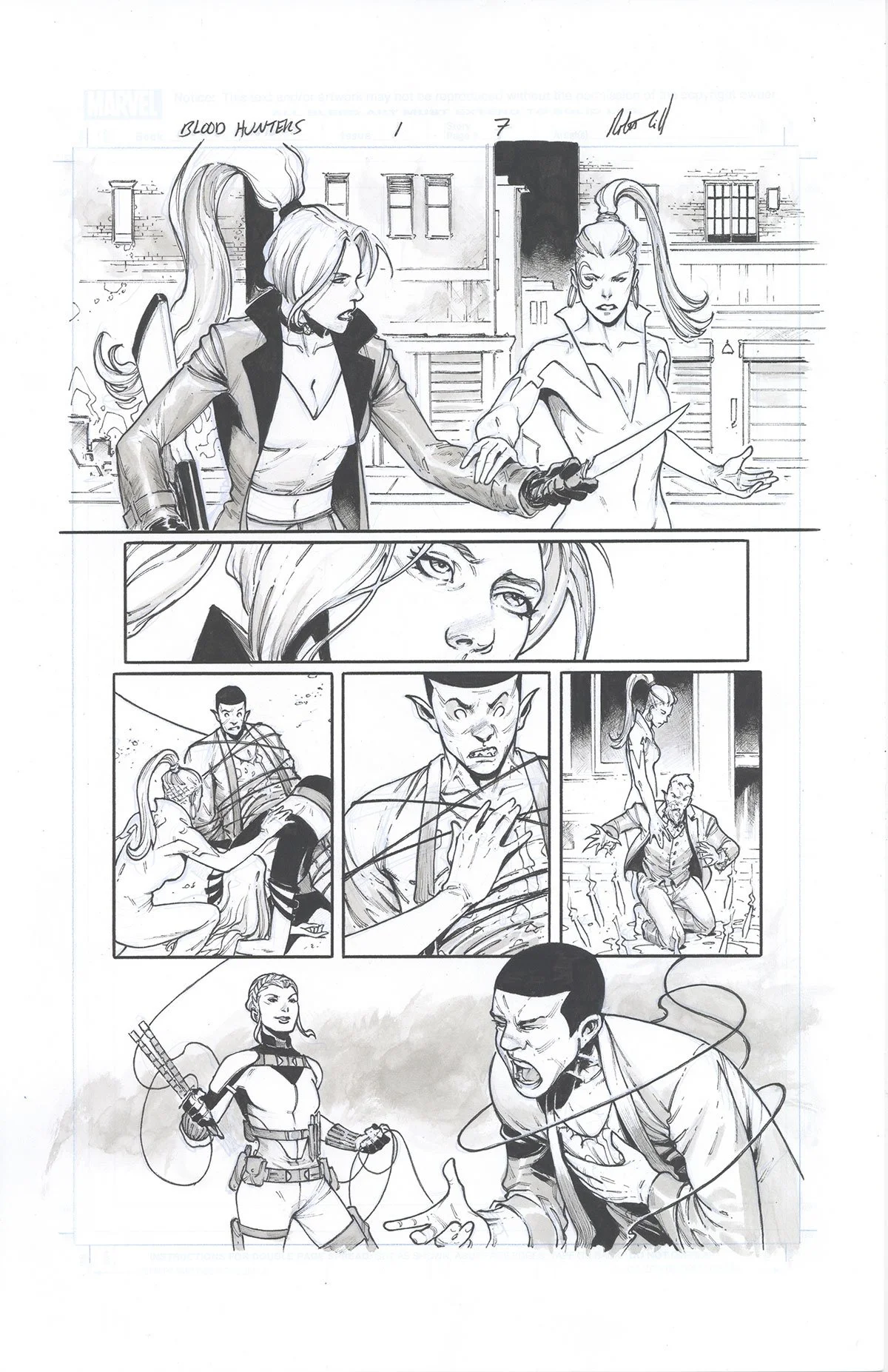 BLOOD HUNTERS #1, PAGE 7 Comic Art
