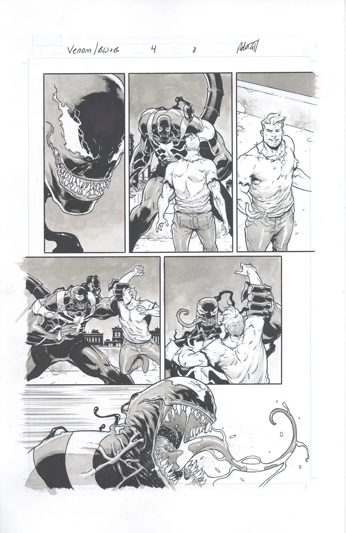VENOM: BLACK, WHITE AND BLOOD ISSUE 4, PAGE 8 Comic Art