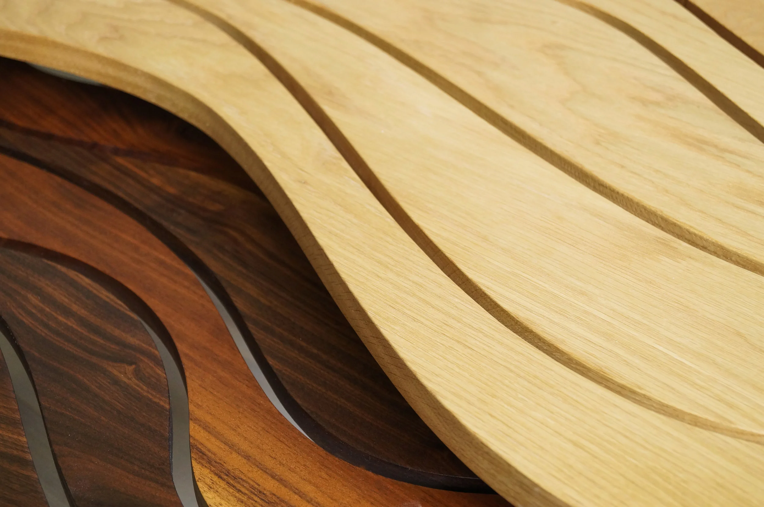 Wavy Side Table - Solid walnut coffee table - handmade wood furniture