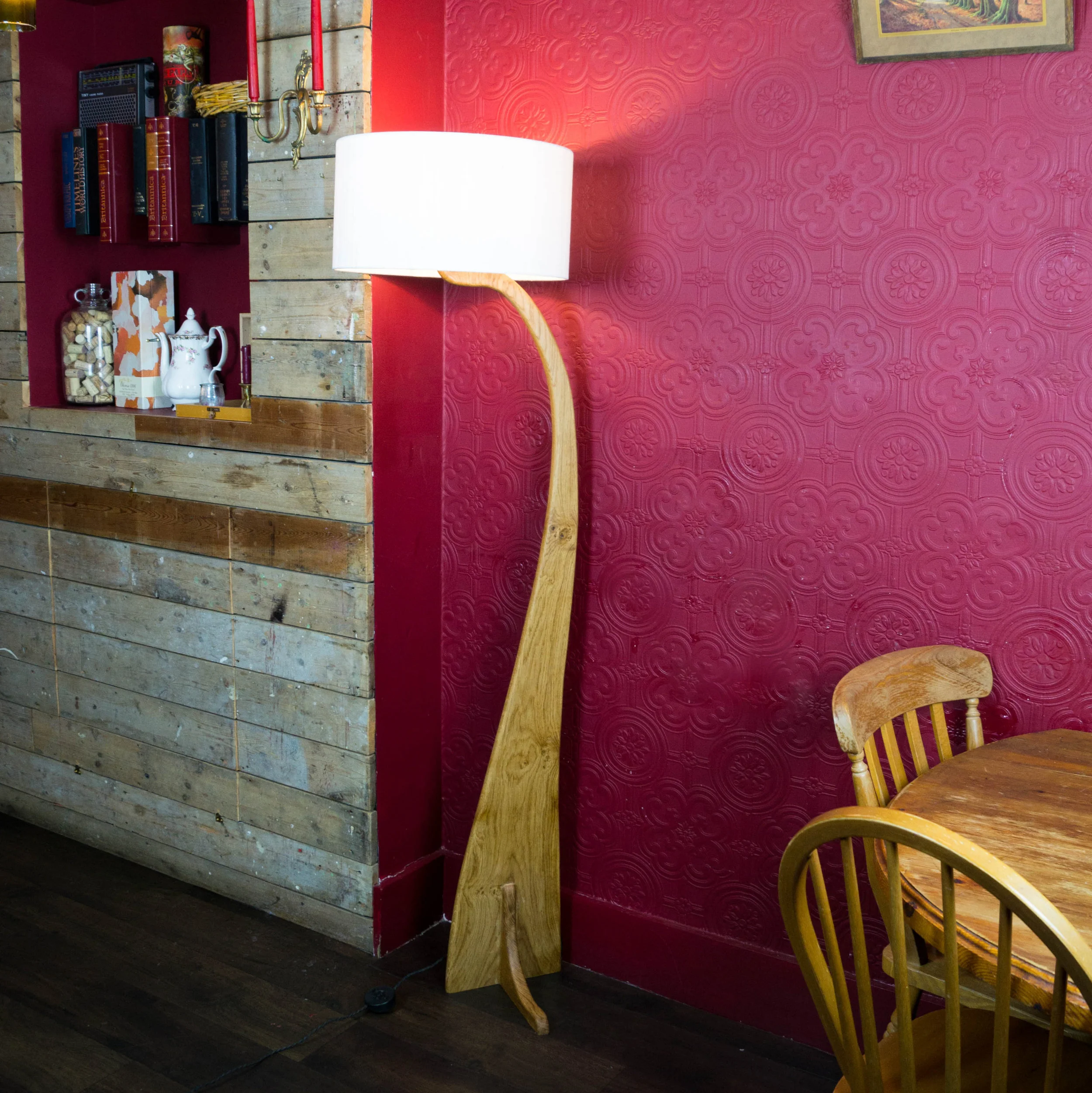 Flow Floor Lamp - Handmade oak standard light - modern wood furniture home lighting