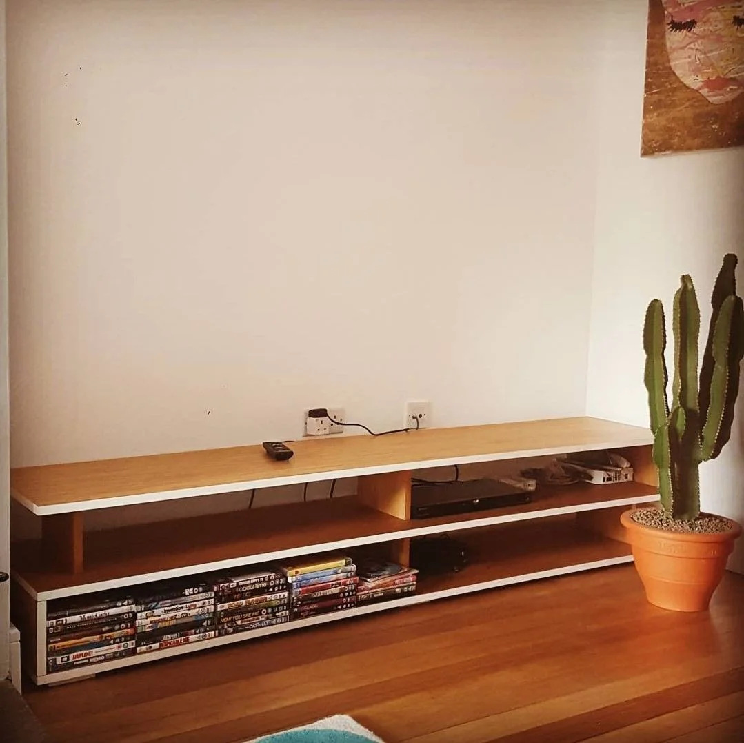 Copy of Edge Coffee Table - Oak TV Stand - Handmade modern wood furniture home furniture - customise size and edge colour