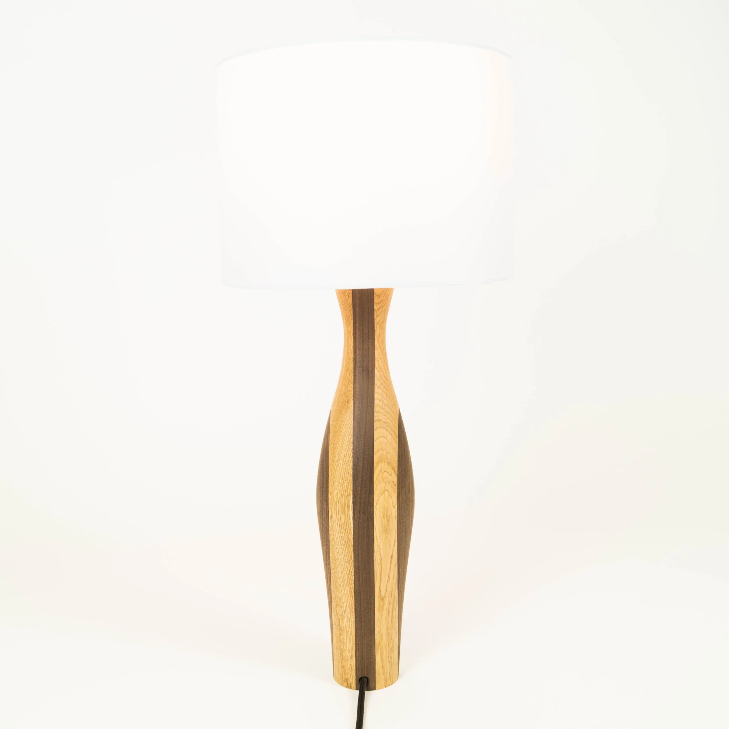 Stripe Table Lamp - Handmade oak and walnut wood lighting