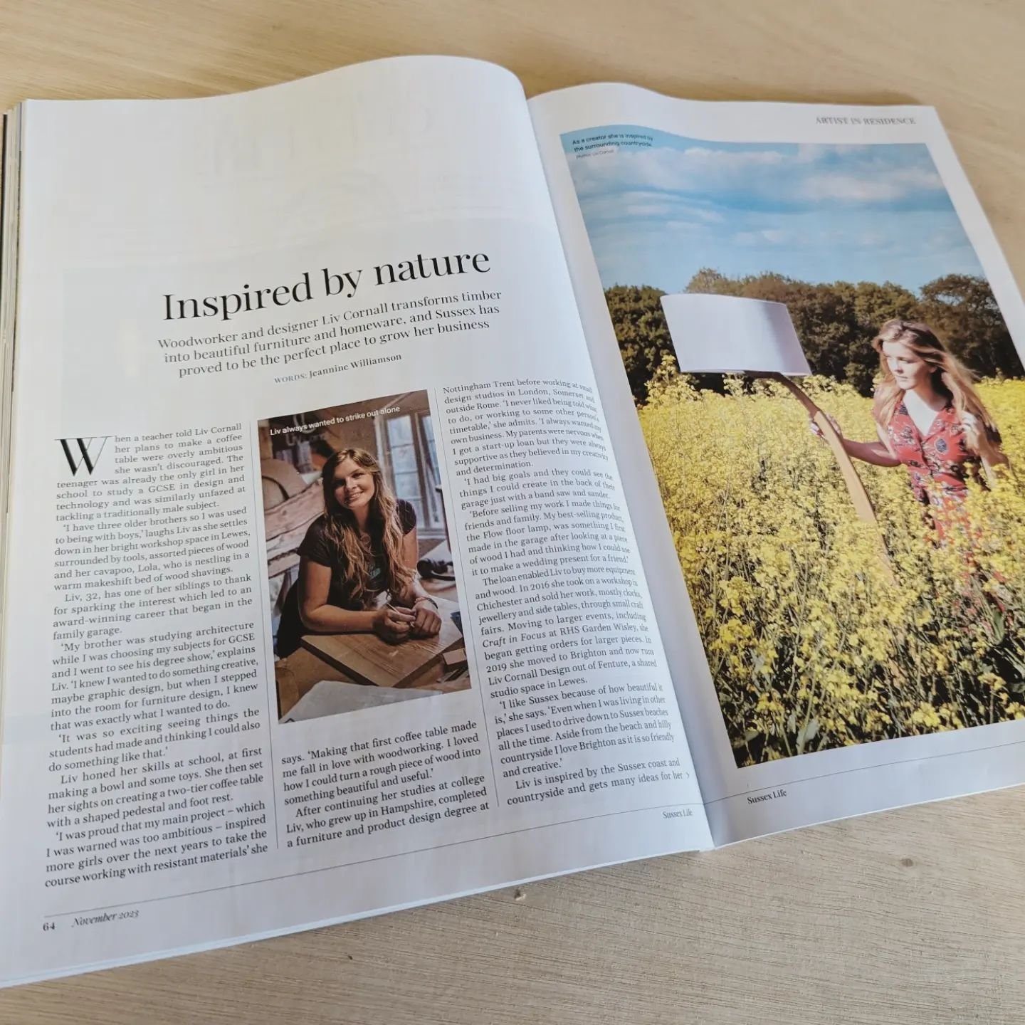Guess who's in this month's Sussex life! 🫣😄☀️
@sussexlifemag #sussexlife #imfamousnow 
.
.
.
#supportsmallbusiness #profile #smallbusiness #nature #naturephotography #natureinspired #biophilicdesign #biophilia #handmade #handmadefurniture #woodwork