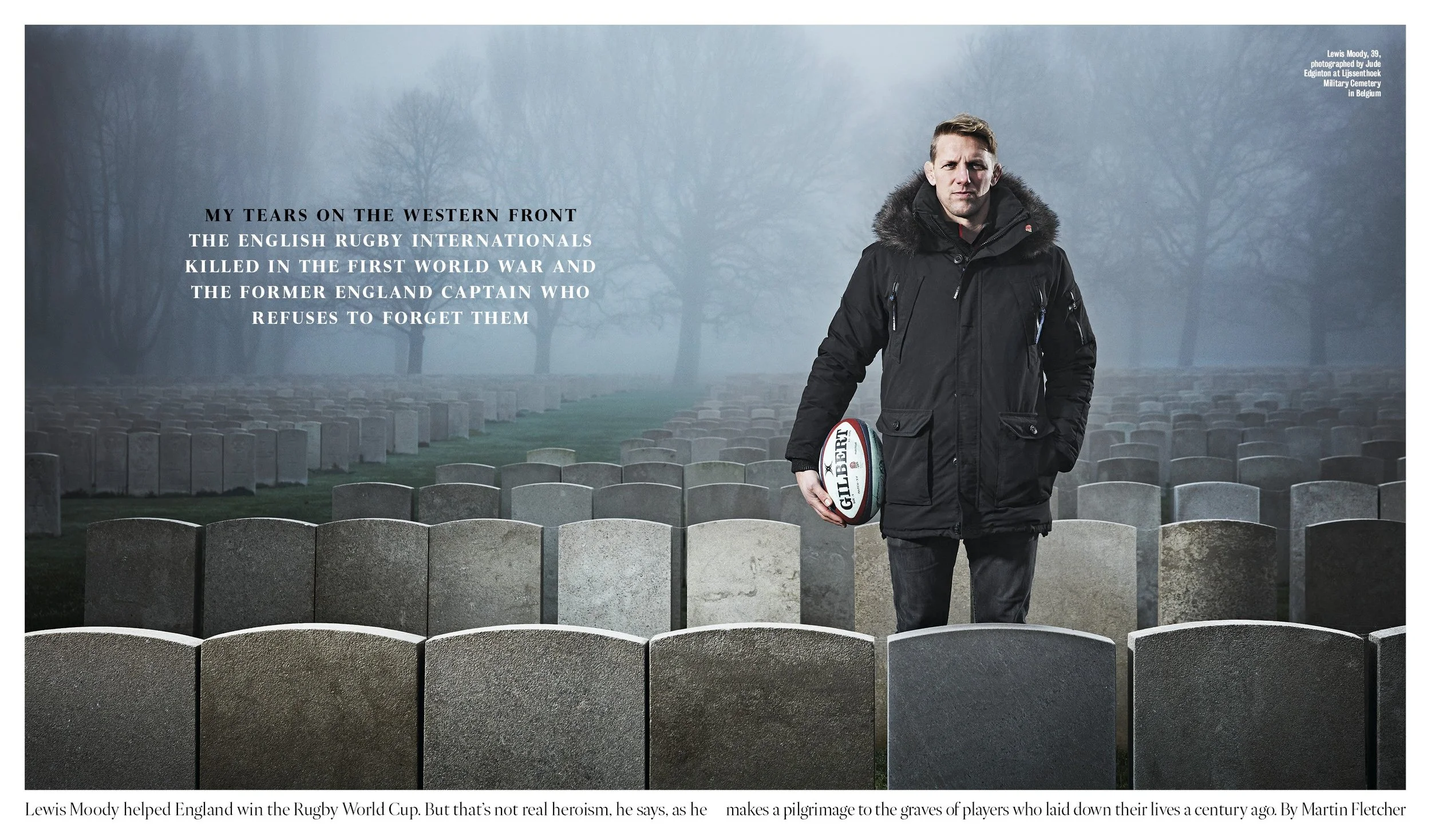 Lewis Moody at CWGC Lijssenthoek Military Cemetery, Belgium. Photo taken by Jude Edginton