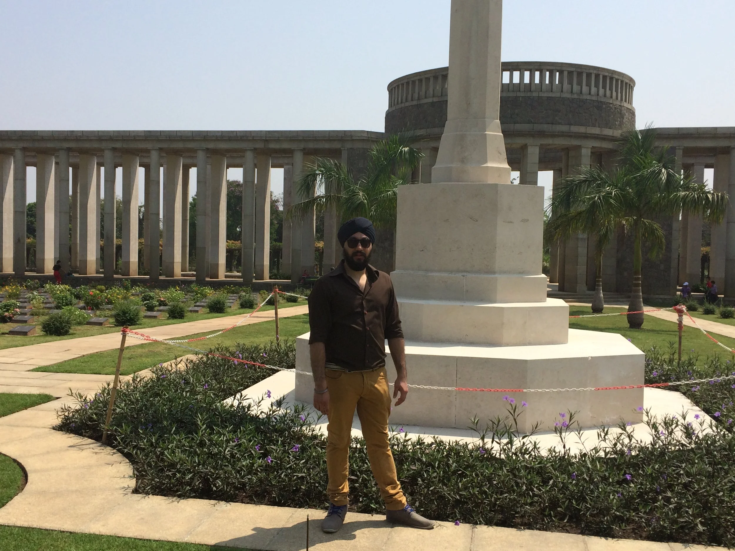 In front of the Rangoon Memorial in Taukkyan War Cemetery