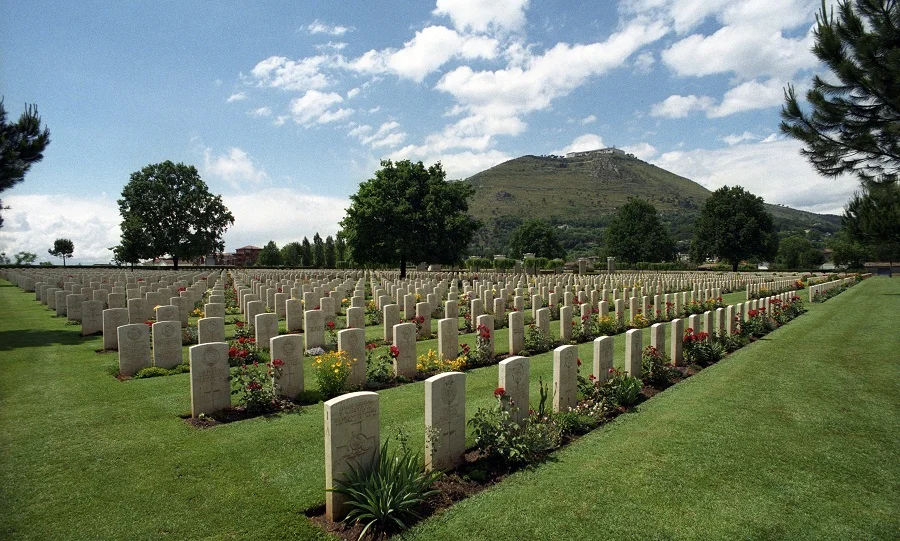 Today’s permanent headstones at Cassino