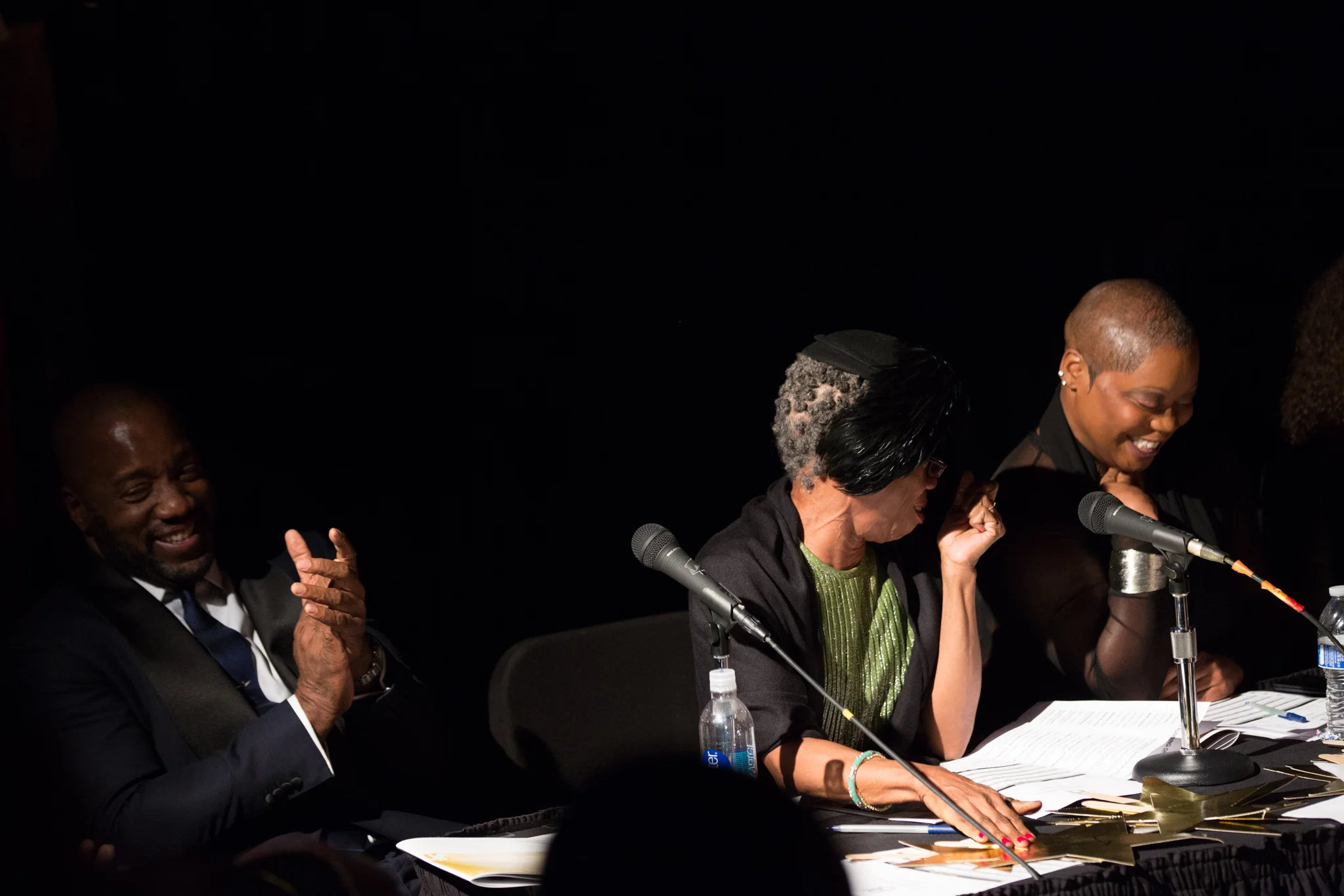Fun times during judging. Malik Yoba, Shirley Black-Brown Coward and Melissa Vaughan.
