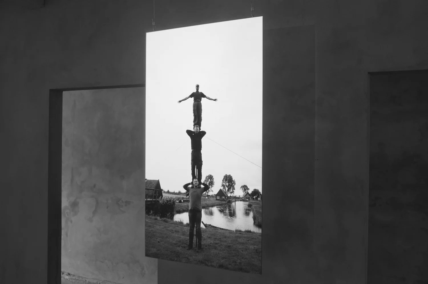 Three Man High. Installation view, video projection, 2014