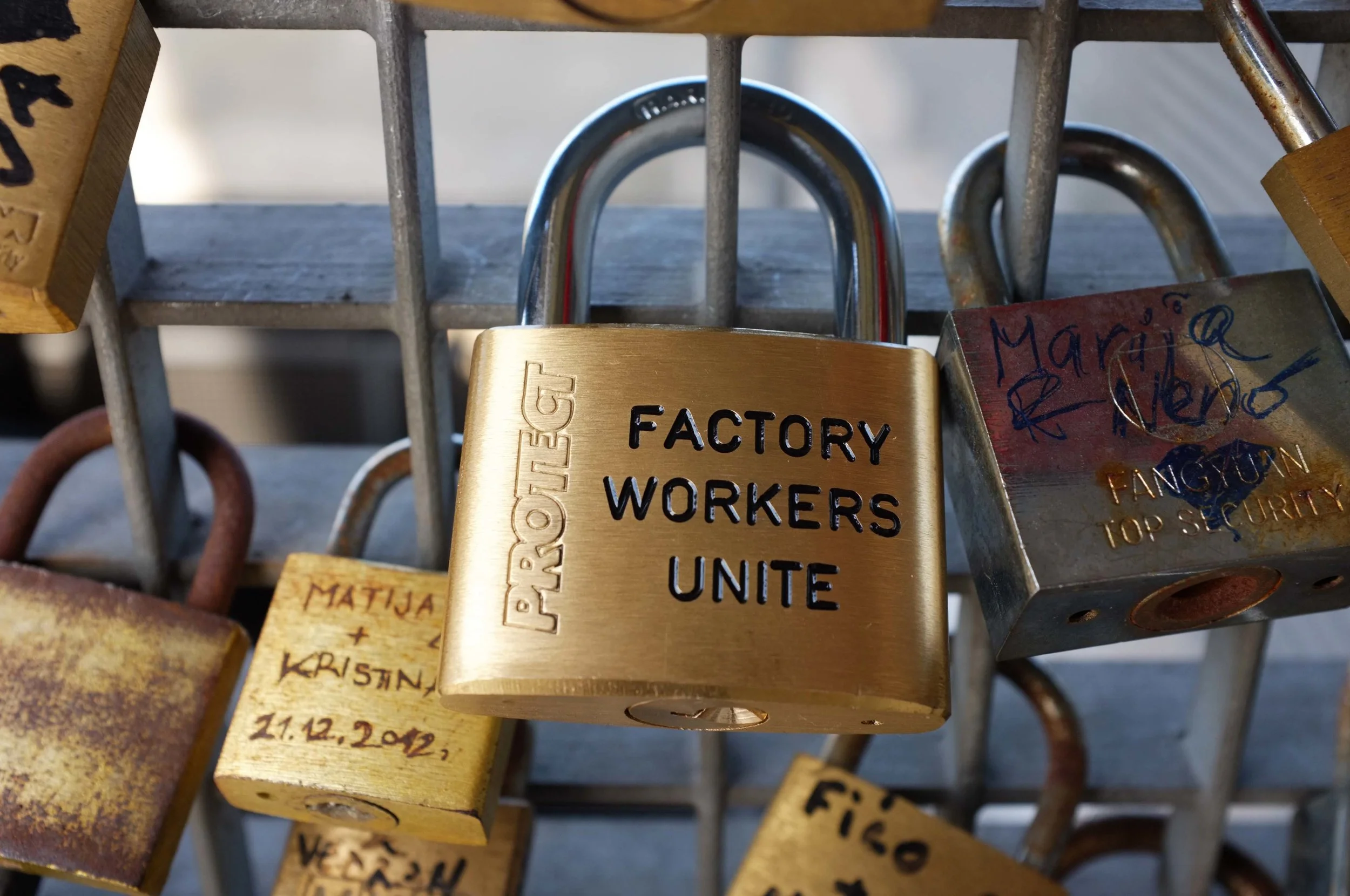 FACTORY WORKERS UNITE (Padlock). Installation view Museum of Contemporary Art Zagreb, 2015