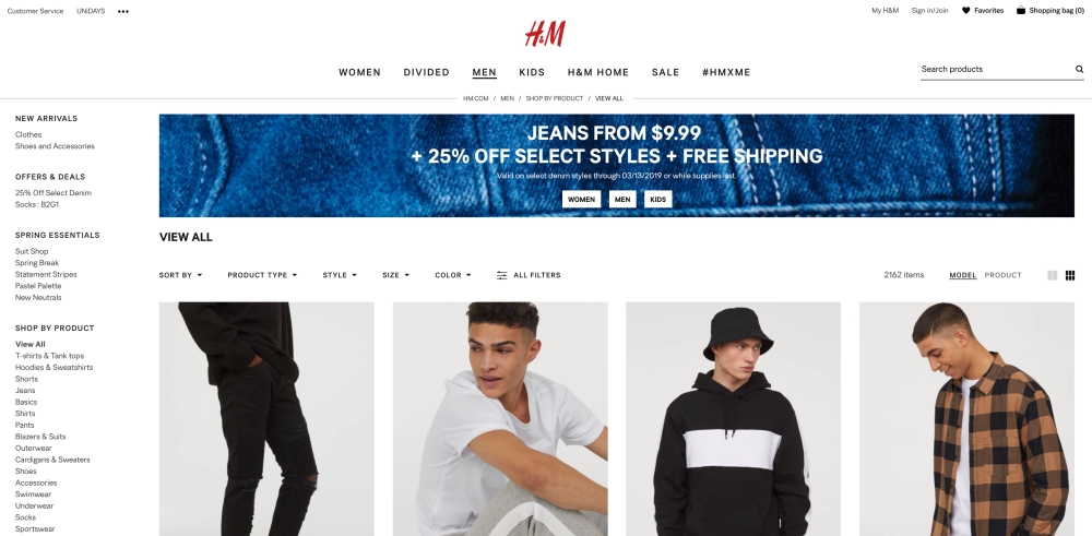 zara men web