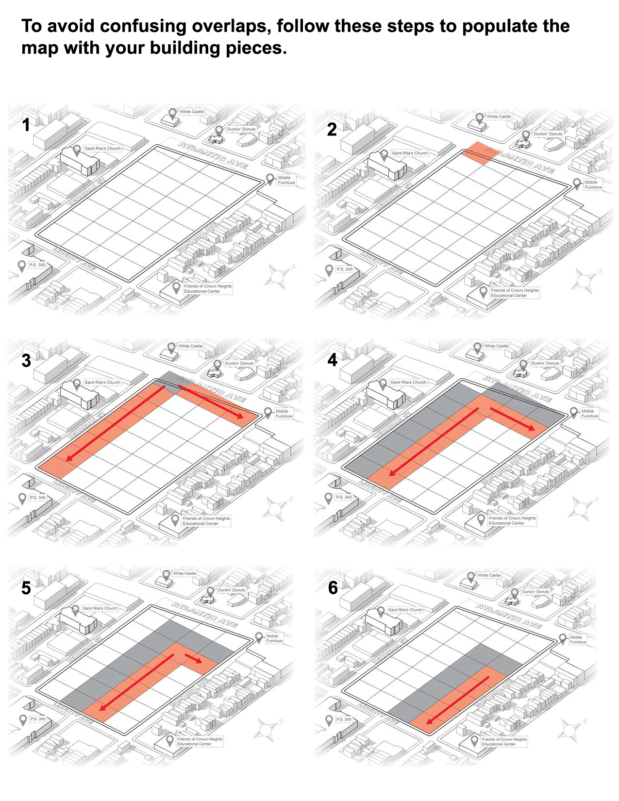   Instructions to avoid awkward overlaps  