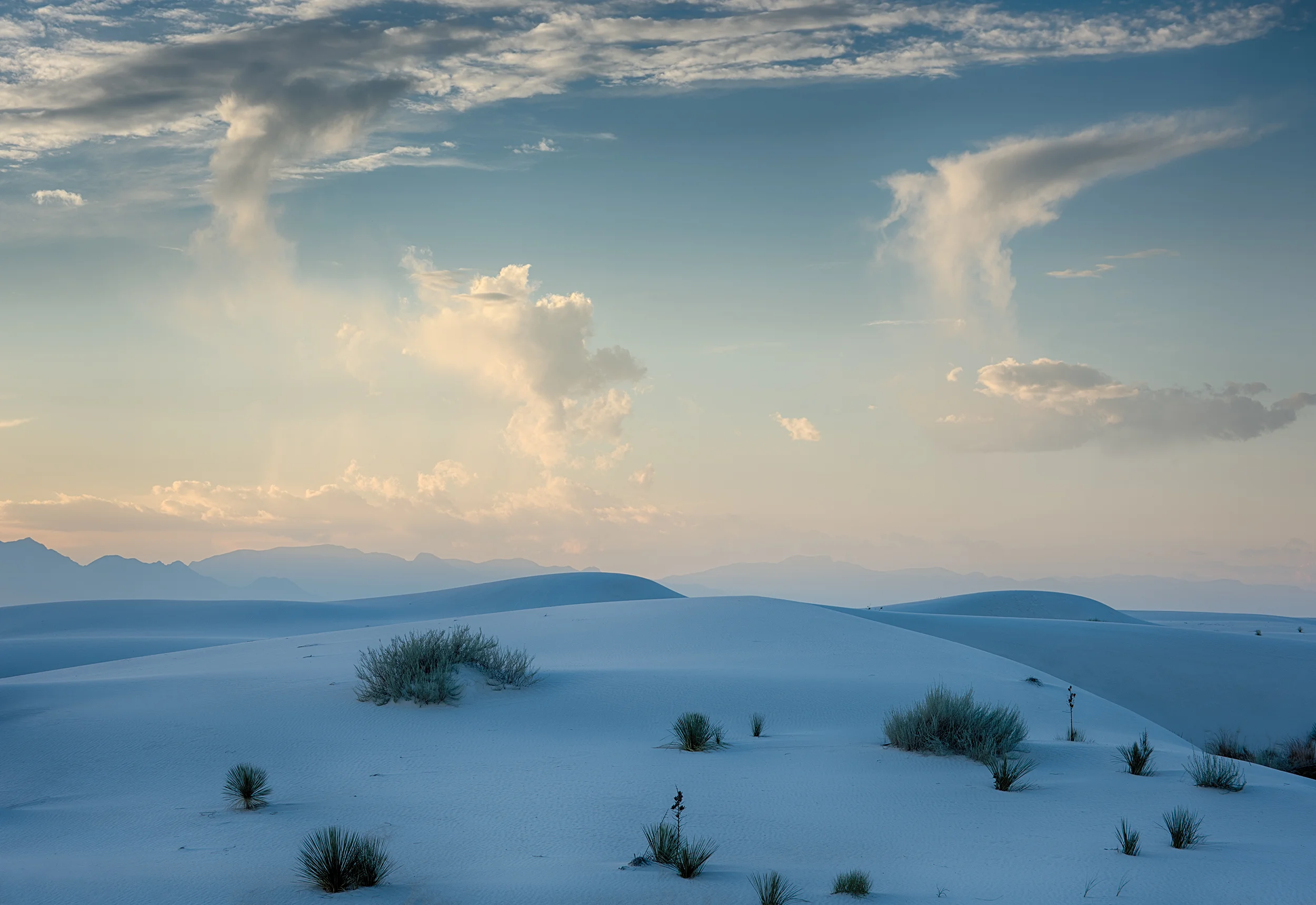 Rising Clouds Over Dunes, Sunset, Autumn, White Sands National Monument , New Mexico