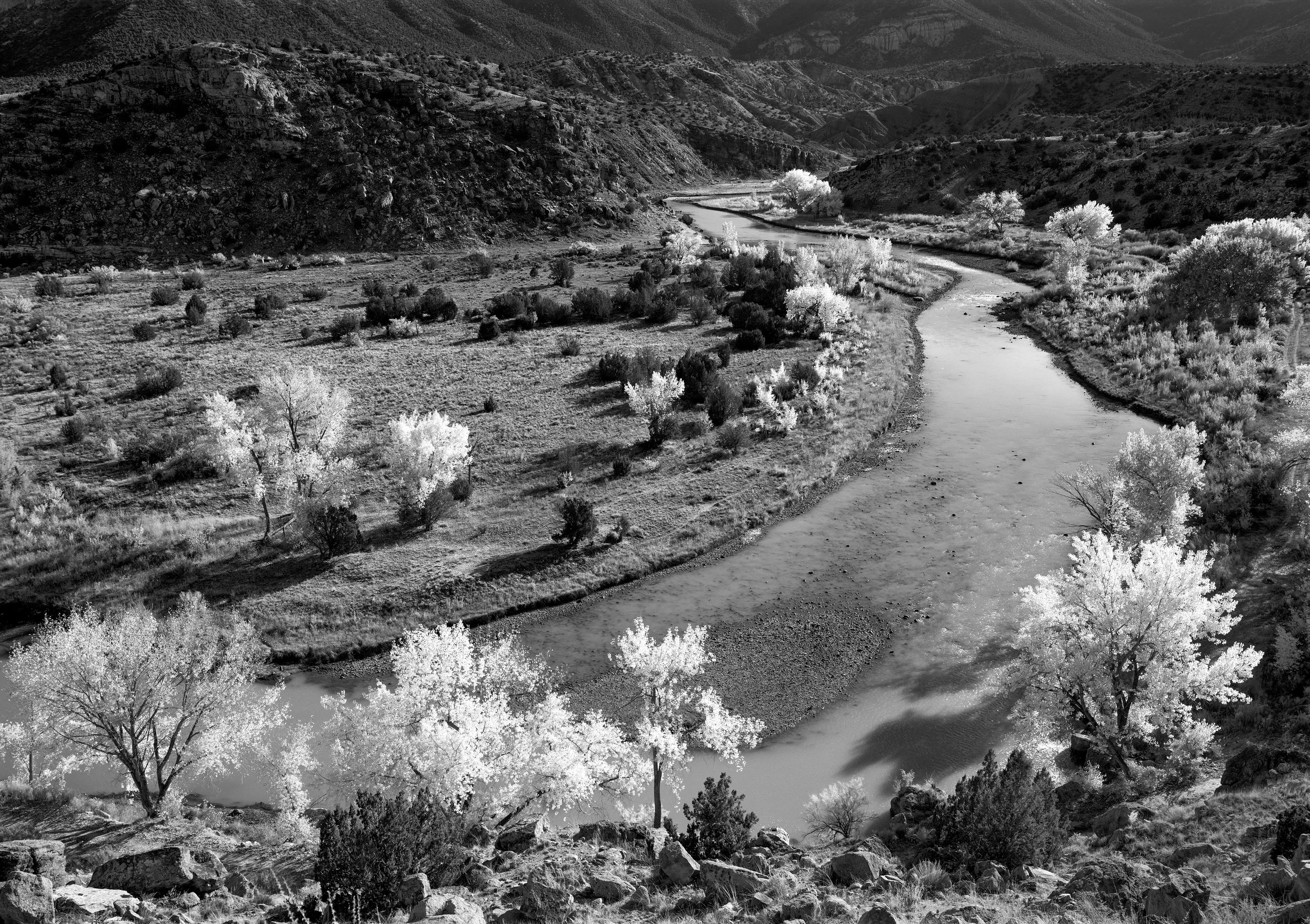 The Rio Chama from Trujillo Hill, Late Afternoon Light, Autumn, near Abiquiu, New Mexico, 1996