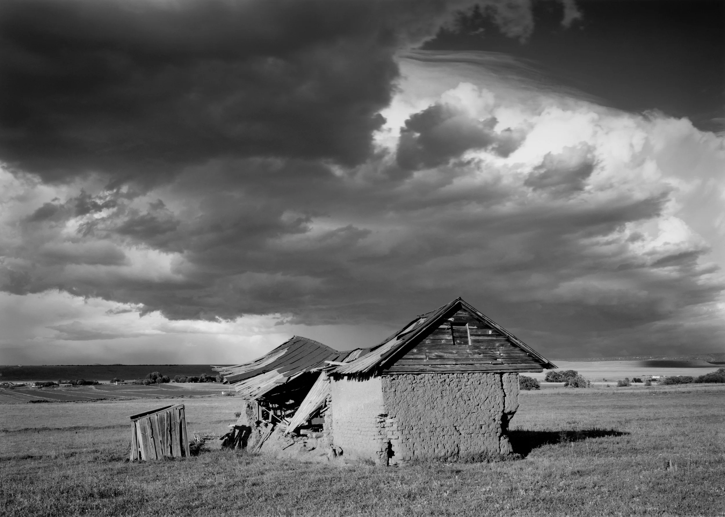 Fallen Abandoned Penitente Morada and Approaching Storm, Late Afternoon, Summer, New Mexico, 1993