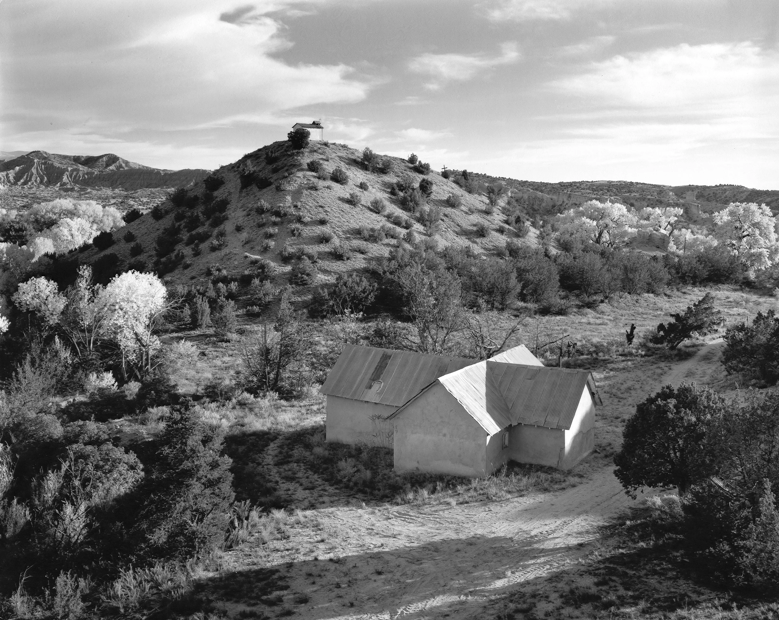 Cruciform Penitente Morada and Family Chapel on Hill, New Mexico, 1990
