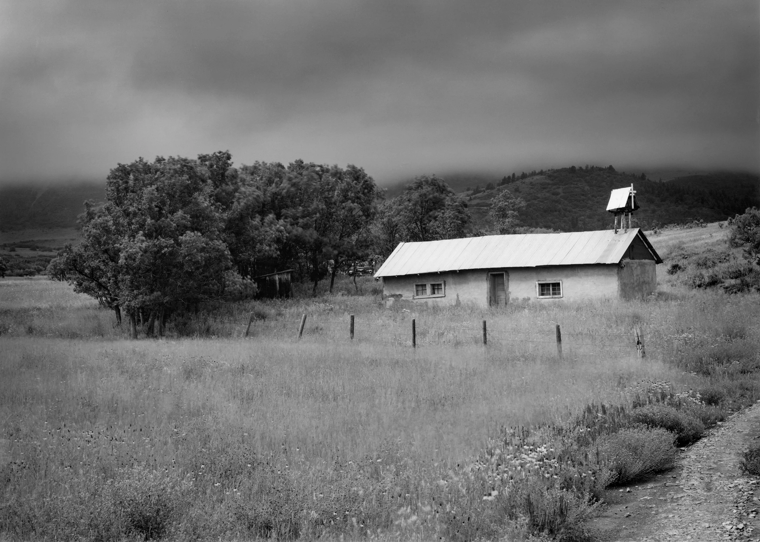 Penitente Morada and Low-Lying Clouds, Late Afternoon Light, Summer, New Mexico, 1993