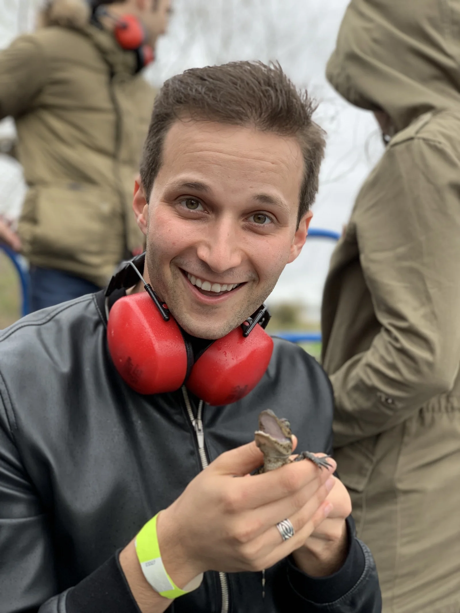 This is the closest pic I could find of me holding a 🐸 — albeit this is a baby 🐊 which is not at all an amphibian, but let’s not make the perfect the enemy of the good!