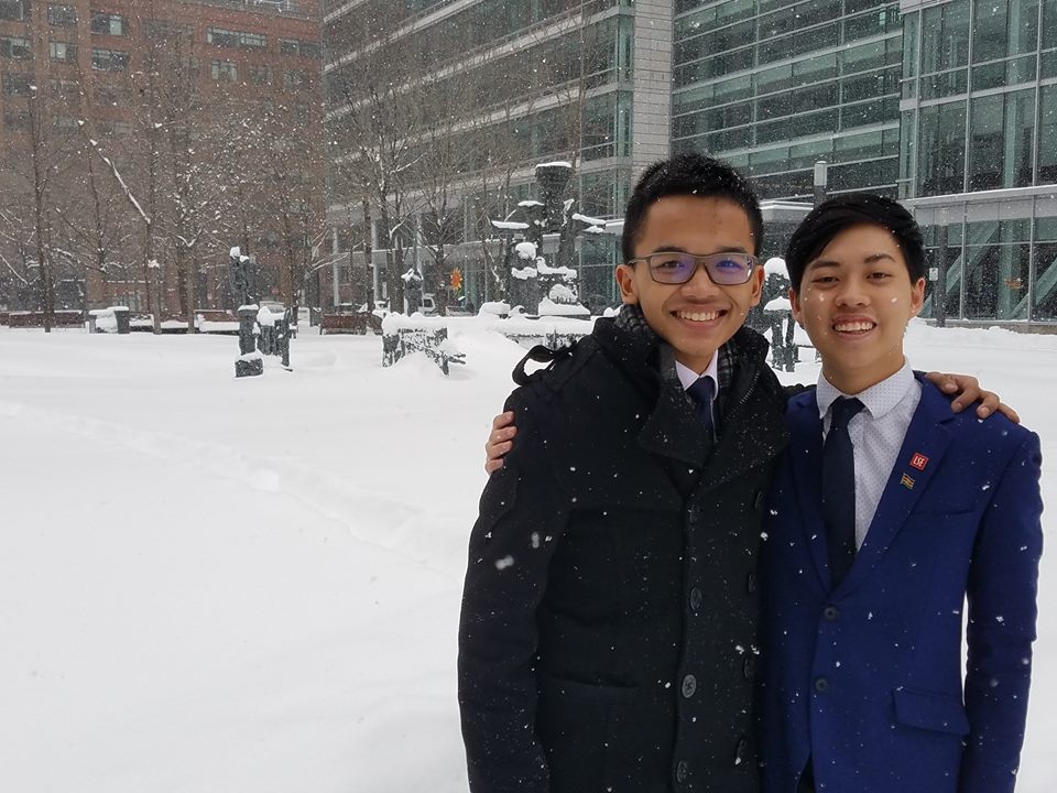 Treasurer Naufal Yudiana and MUN Director Melvin Kan